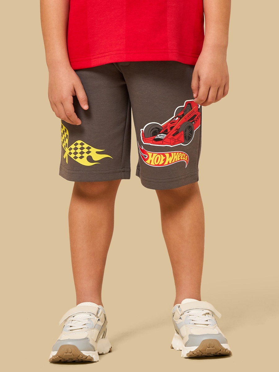 Hot Wheels Print T-Shirt and Shorts Set