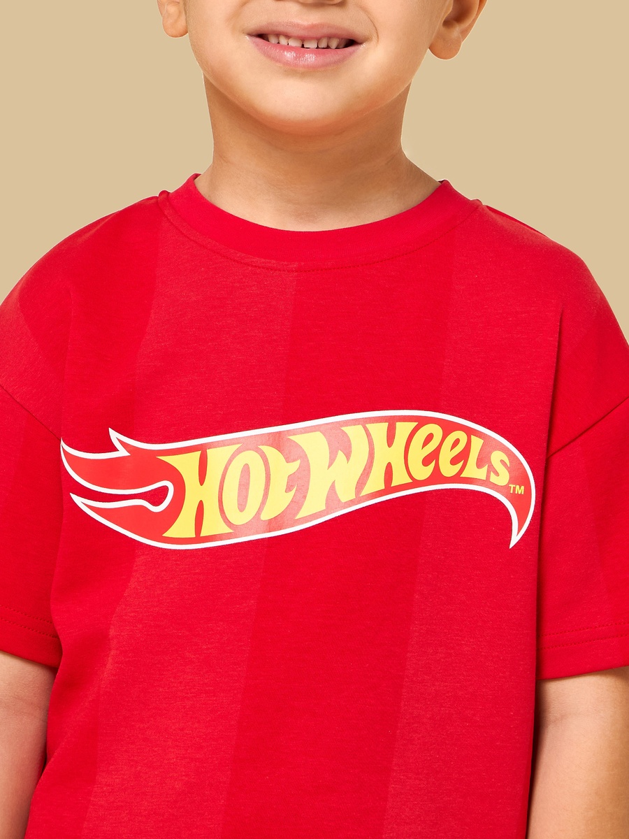 Hot Wheels Print T-Shirt and Shorts Set