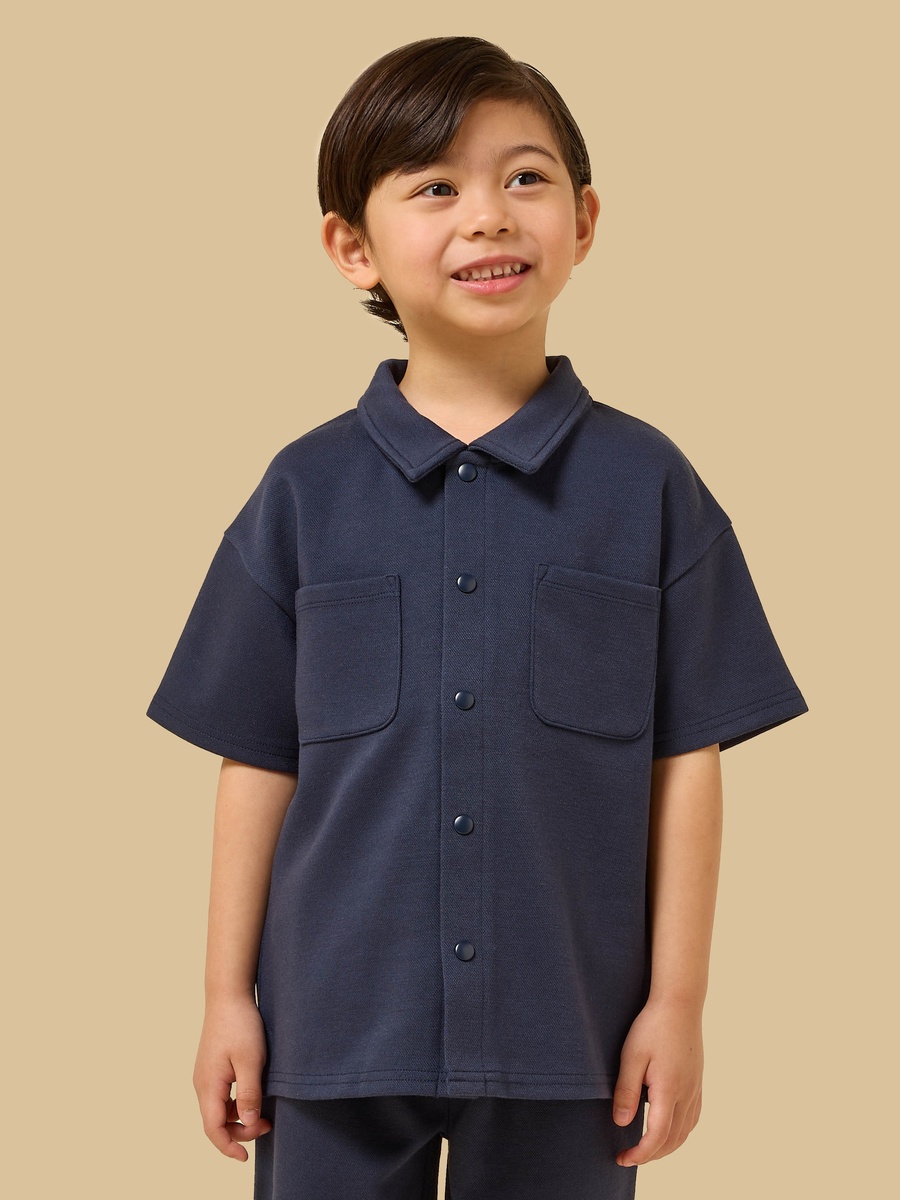Textured Linen Blend Shirt and Shorts Set