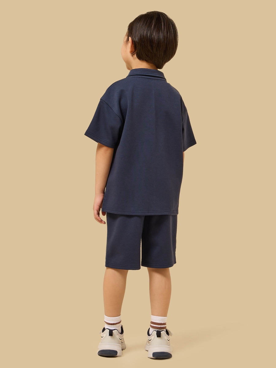 Textured Linen Blend Shirt and Shorts Set