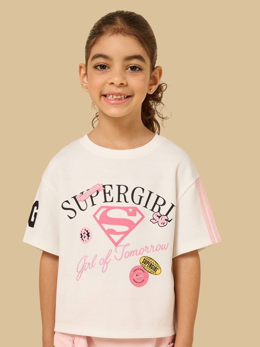 Supergirl Print T-Shirt with Skirt