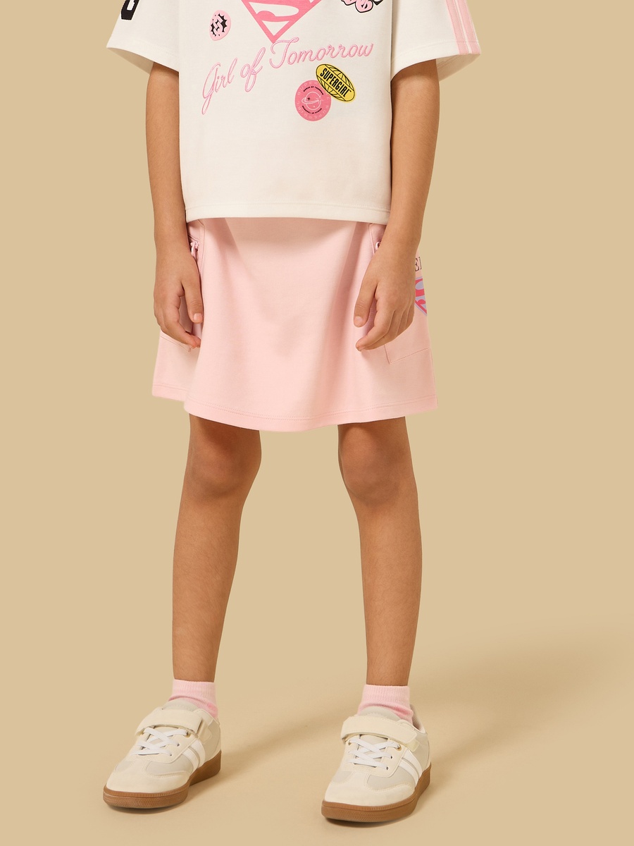 Supergirl Print T-Shirt with Skirt