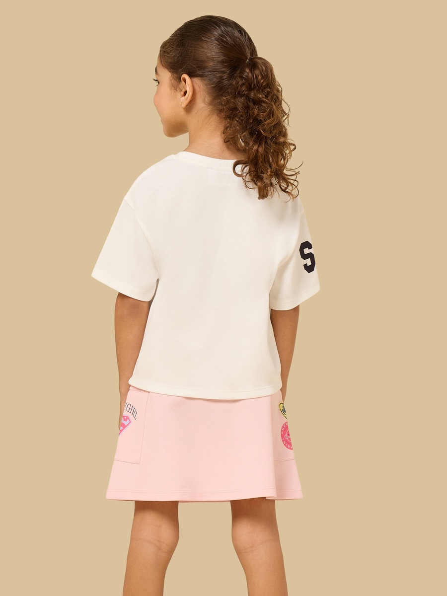 Supergirl Print T-Shirt with Skirt