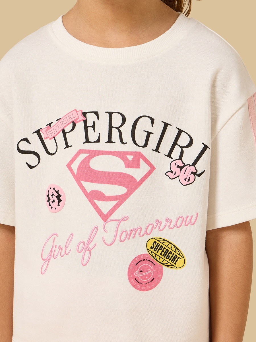 Supergirl Print T-Shirt with Skirt