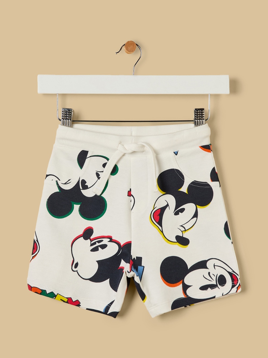 Mickey Mouse Print Cotton T-Shirt and Shorts Set