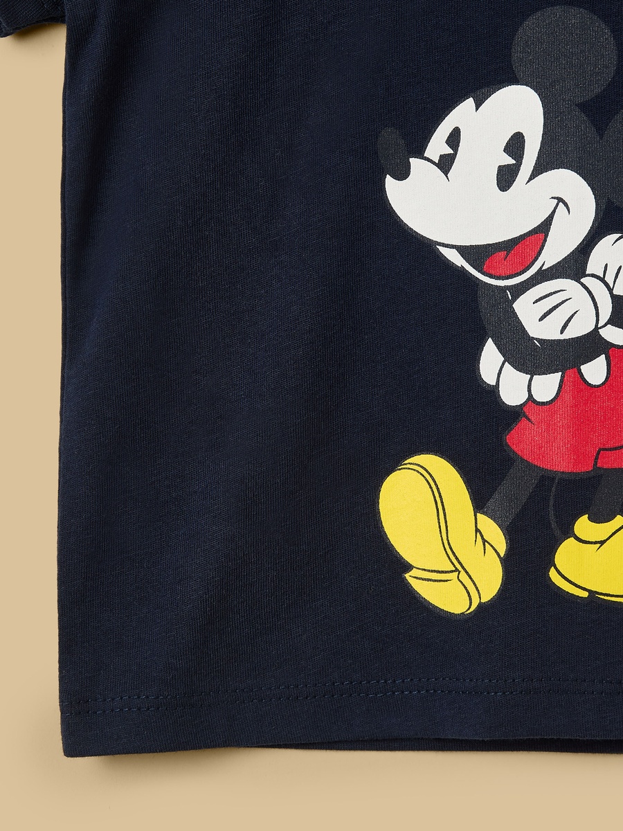 Mickey Mouse Print Cotton T-Shirt and Shorts Set