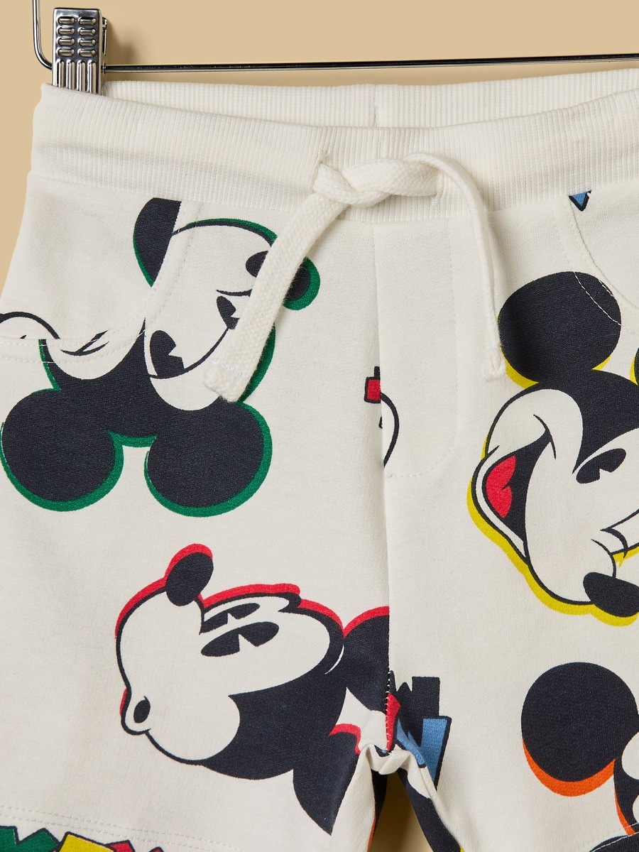 Mickey Mouse Print Cotton T-Shirt and Shorts Set