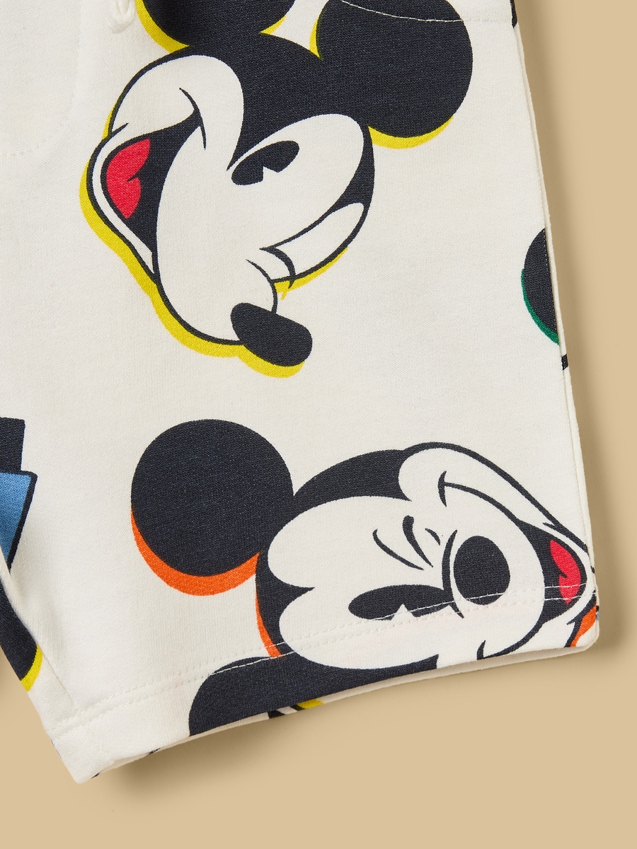 Mickey Mouse Print Cotton T-Shirt and Shorts Set
