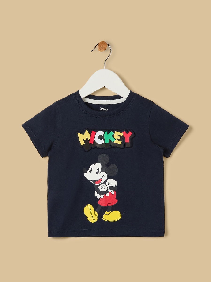Mickey Mouse Print Cotton T-Shirt and Shorts Set