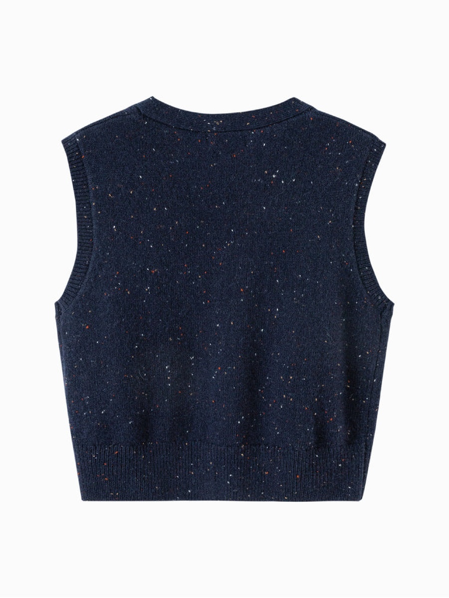 Boys Knitted Vest with Speckled Pattern