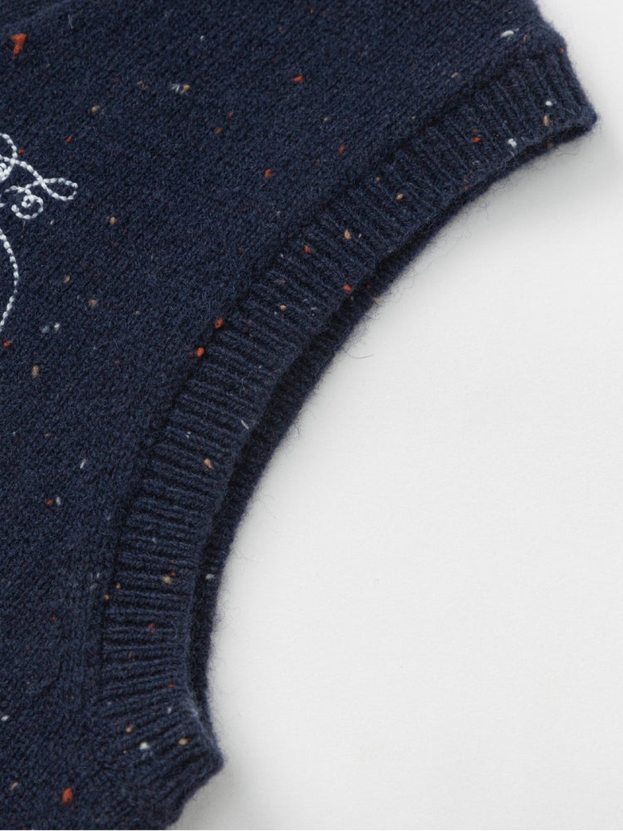 Boys Knitted Vest with Speckled Pattern