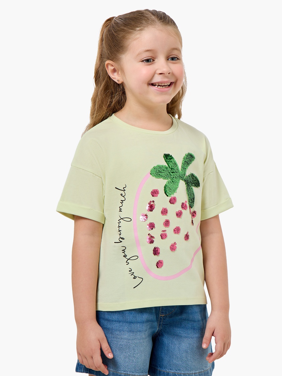 Round Neck Short Sleeve T-Shirt with Embellishment