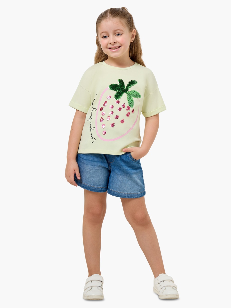 Round Neck Short Sleeve T-Shirt with Embellishment