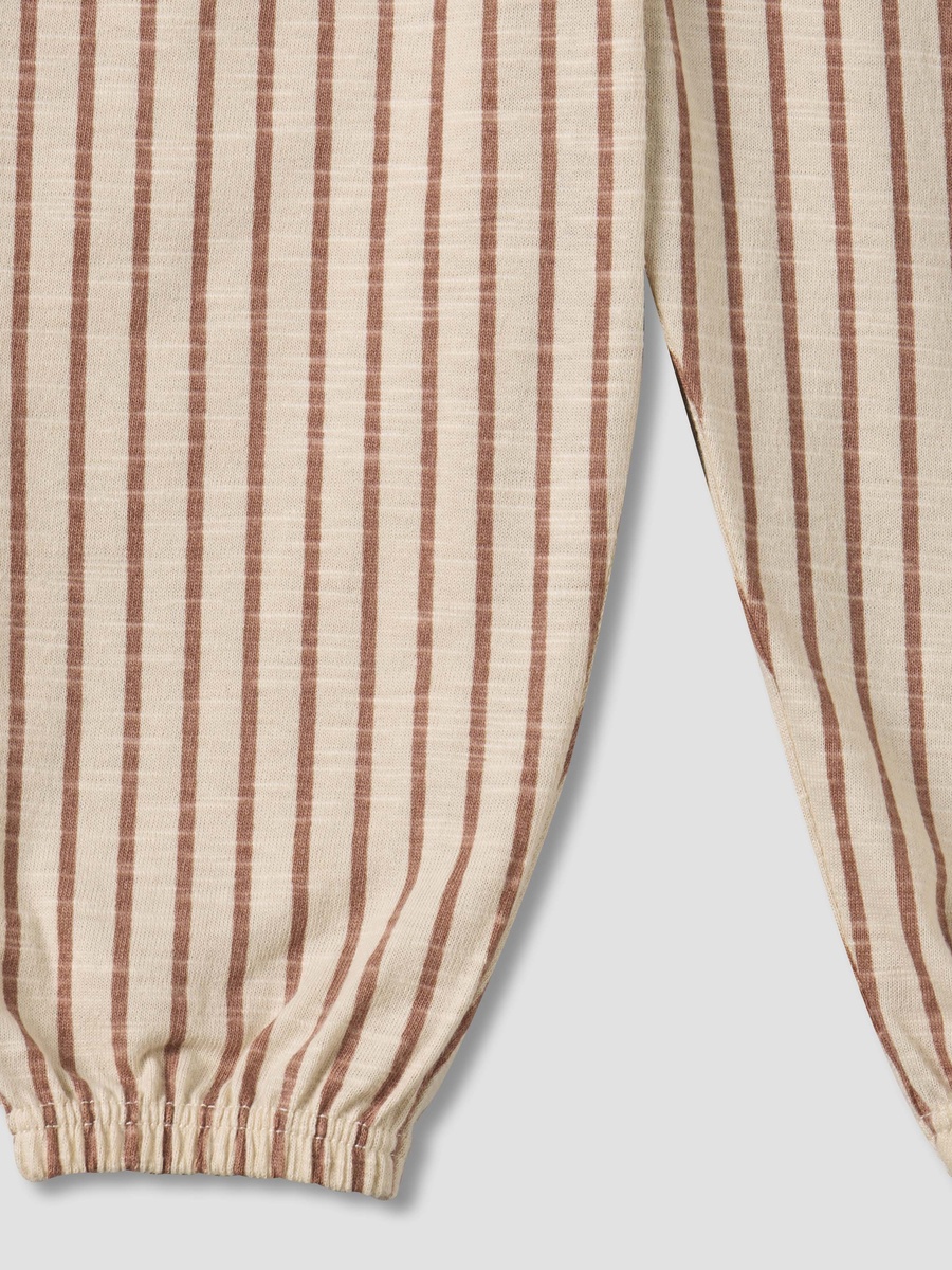 Cotton Round Neck Short Sleeves Pyjama Set with Stripes
