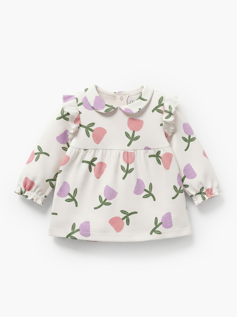Cotton Peter Pan Collar Long Sleeves Pyjama Set with Floral Print
