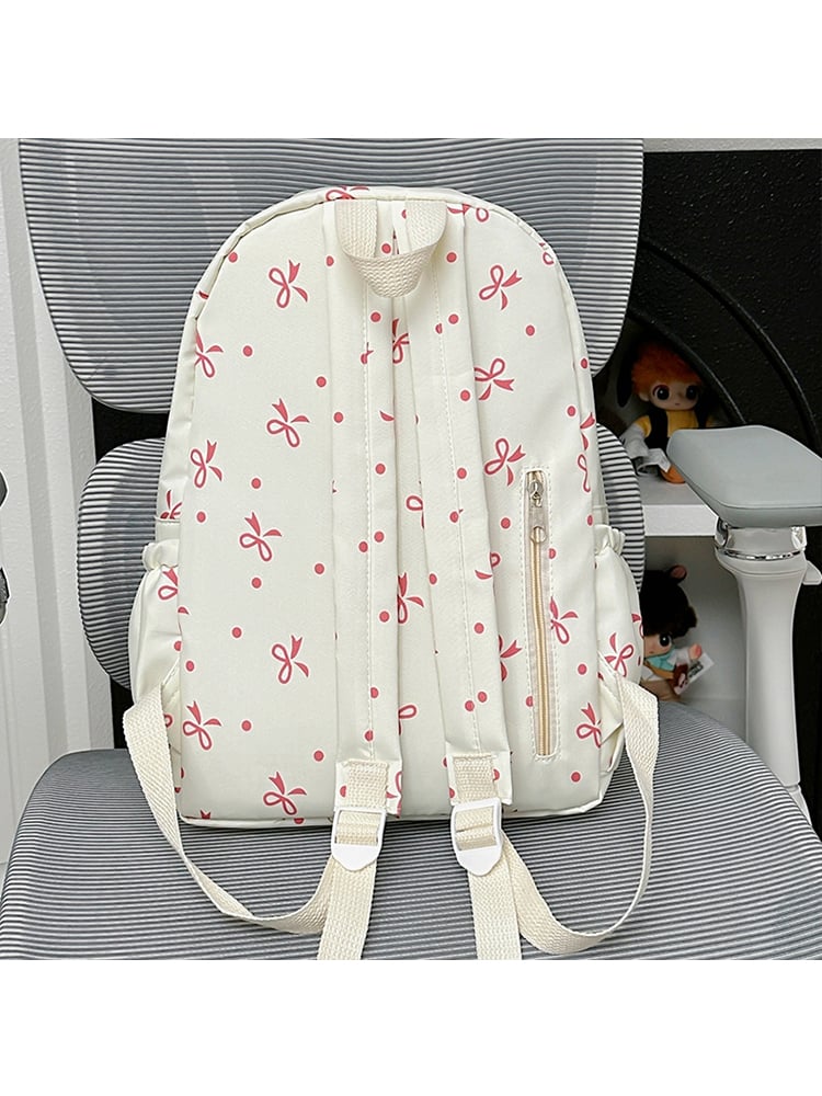 Nylon Bowknot Print Backpack