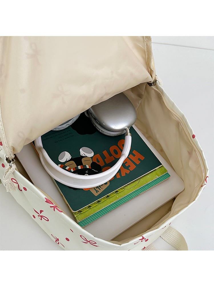 Nylon Bowknot Print Backpack