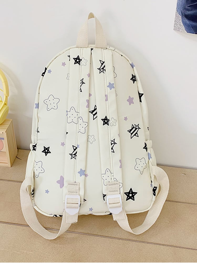 Nylon Star Print Casual Backpack