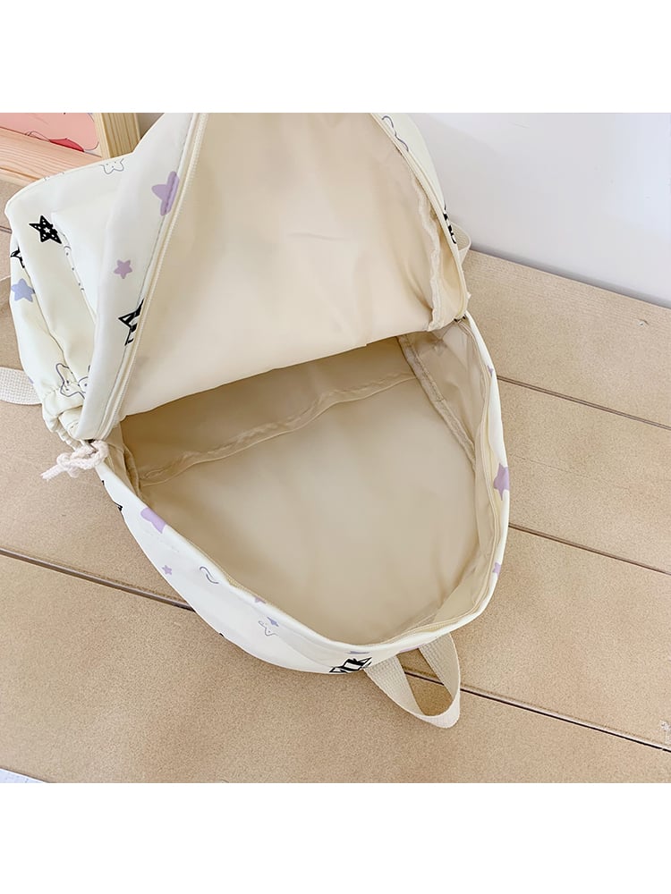 Nylon Star Print Casual Backpack
