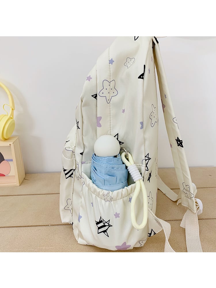 Nylon Star Print Casual Backpack