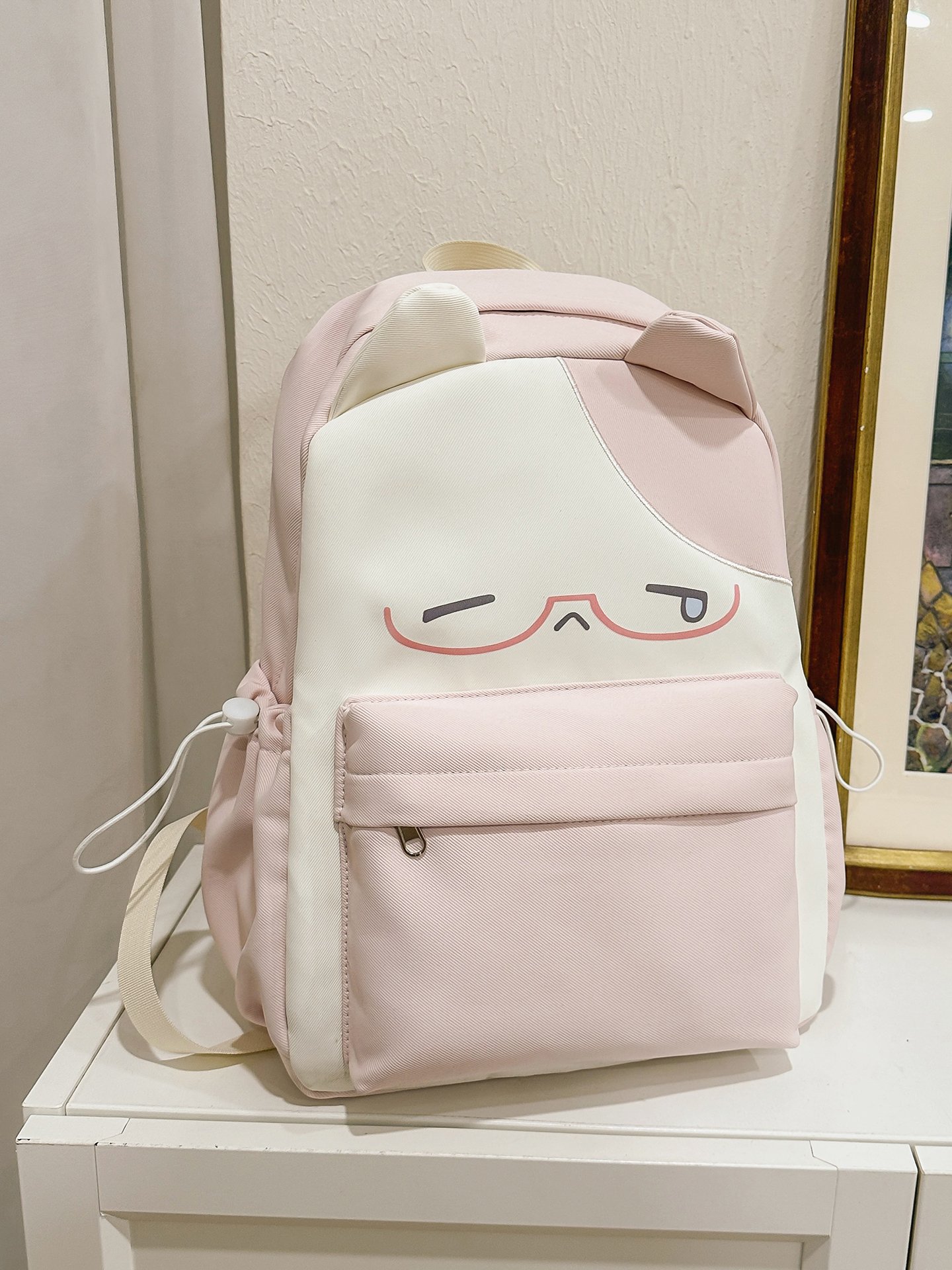 Pink Cat Ear Nylon Casual Backpack