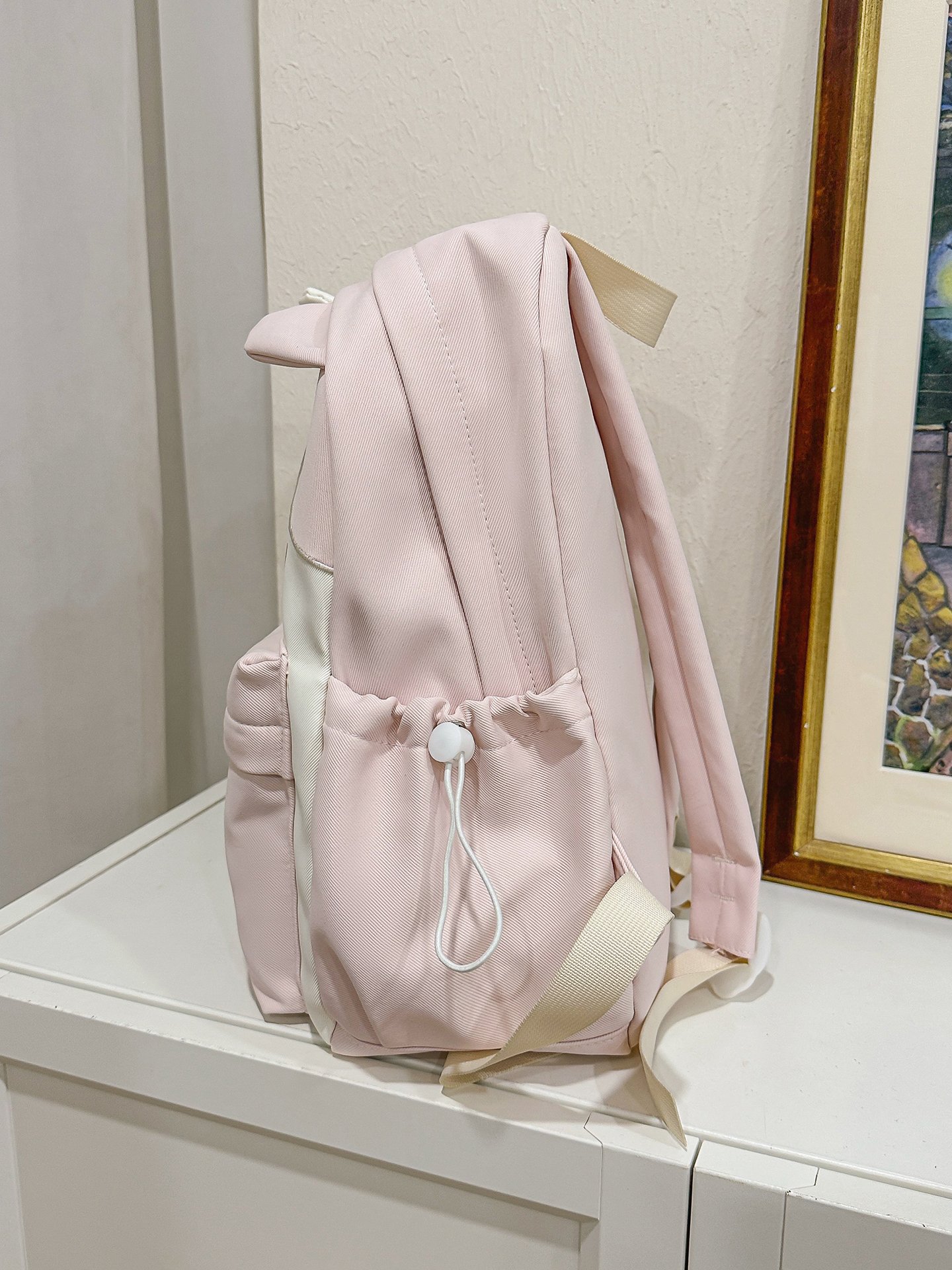 Pink Cat Ear Nylon Casual Backpack