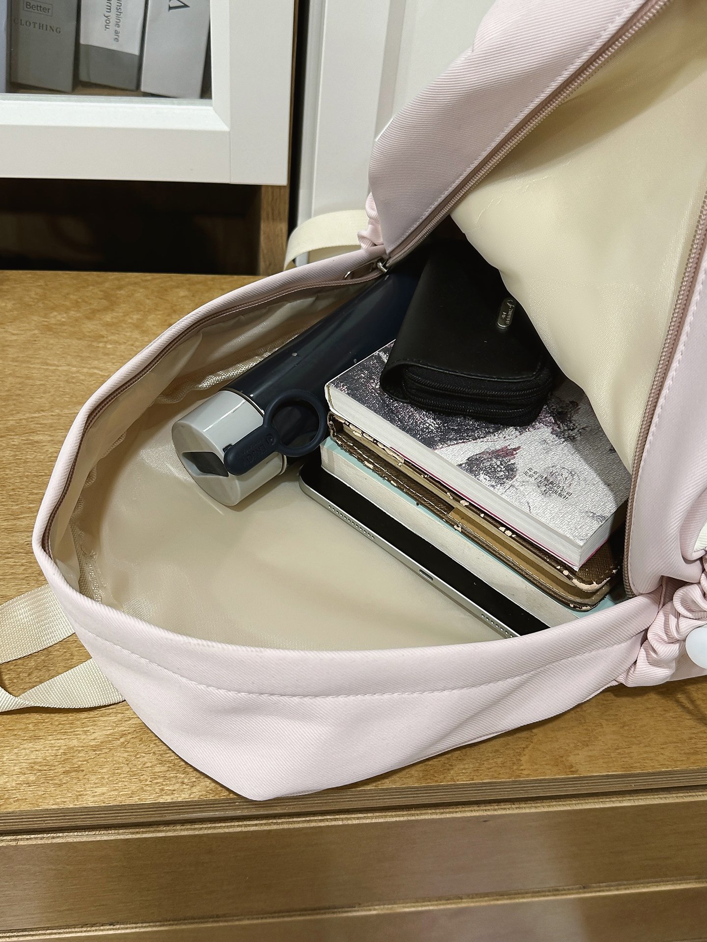 Pink Cat Ear Nylon Casual Backpack