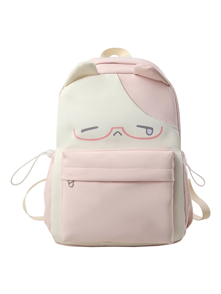 Pink Cat Ear Nylon Casual Backpack