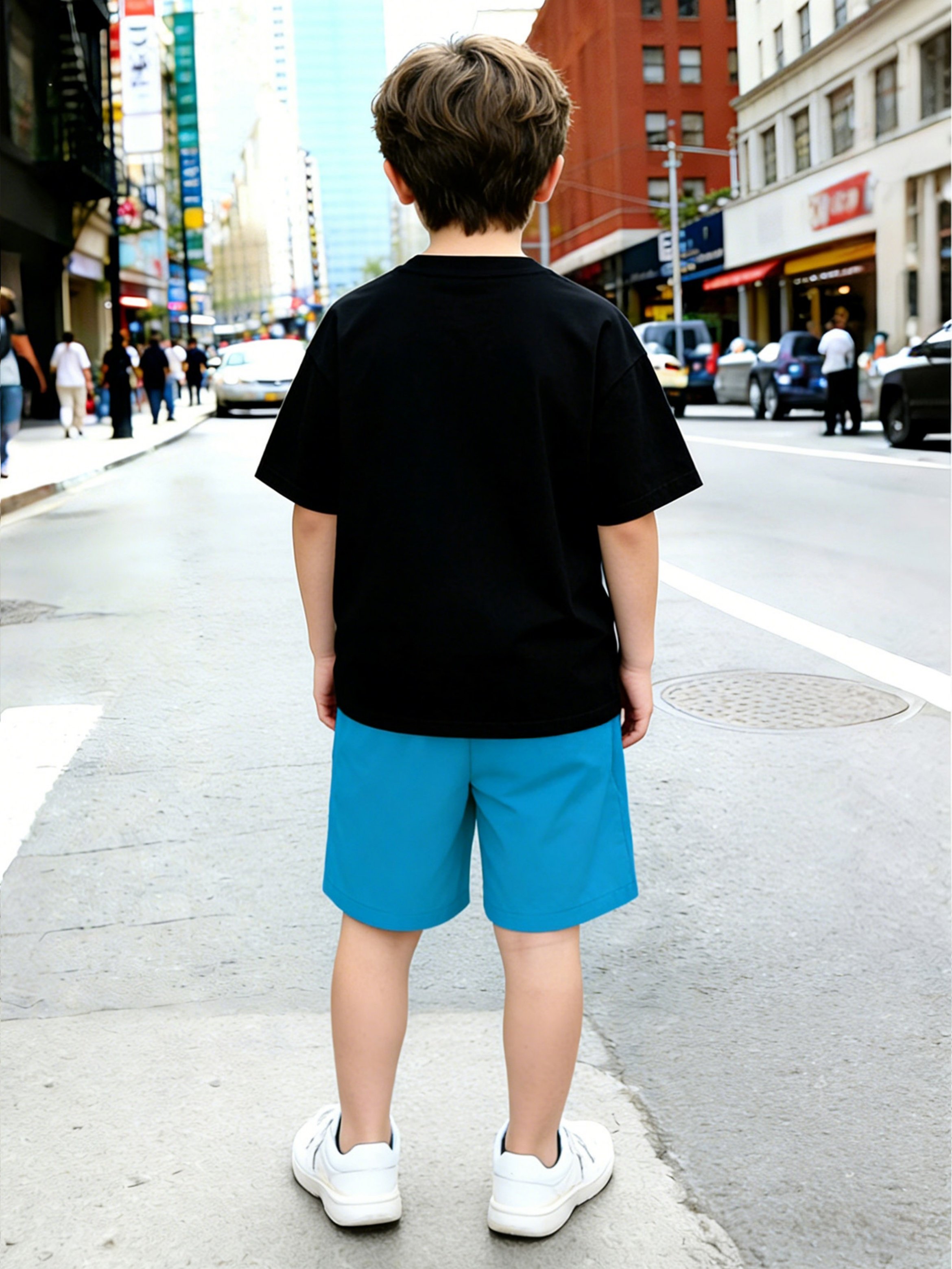 Boys Graphic Tee and Cargo Shorts Set