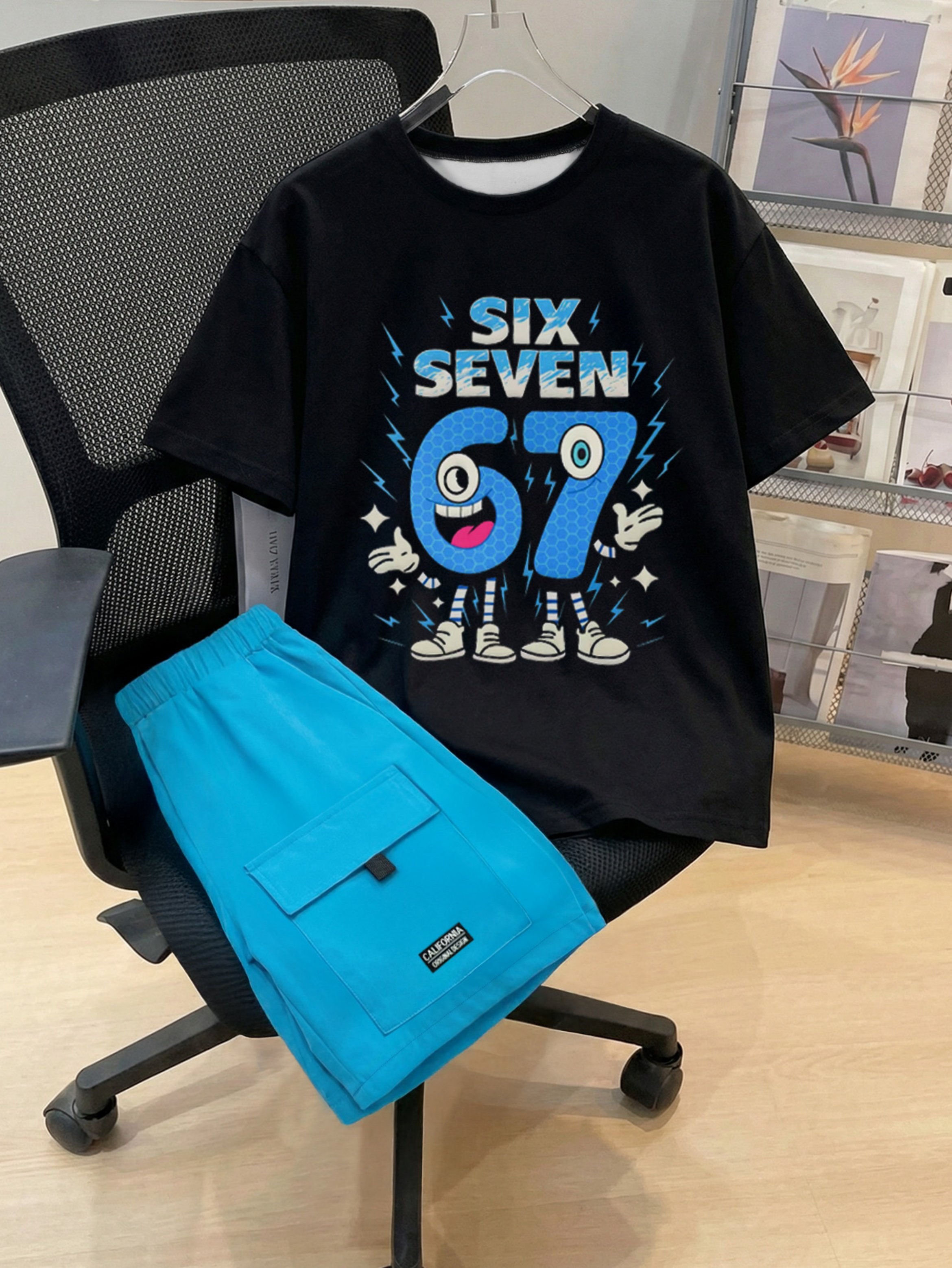 Boys Graphic Tee and Cargo Shorts Set