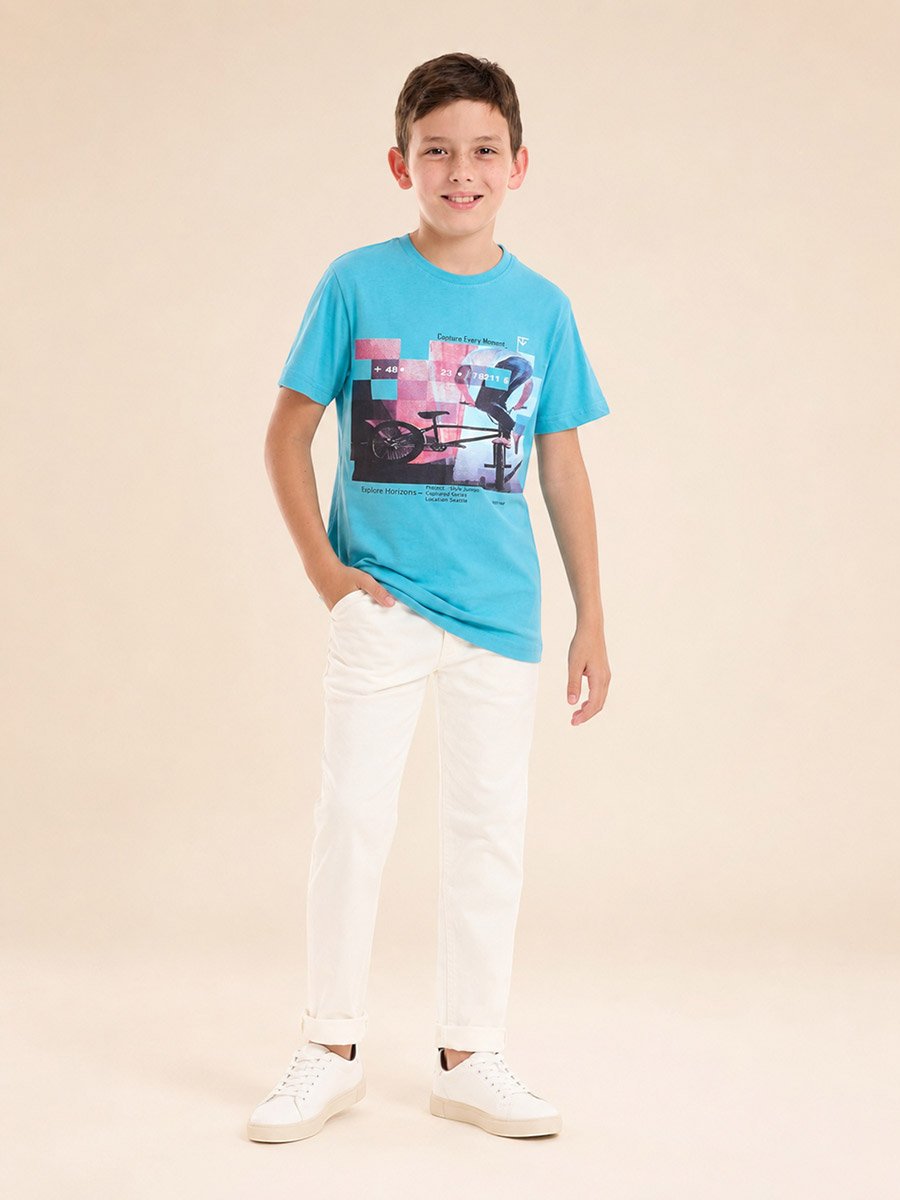 Boys Round Neck Printed T-Shirt