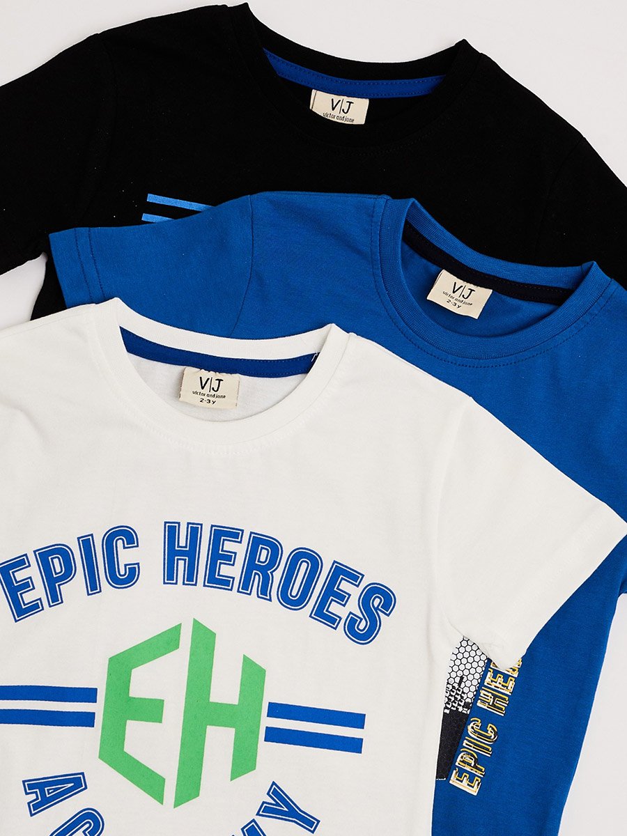 Pack of 3 - Boys Graphic Print T-Shirt