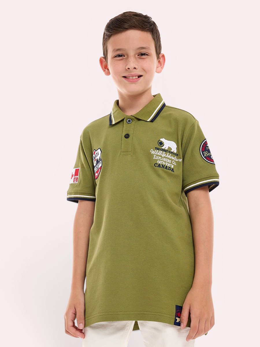 Boys Embroidered Polo T-Shirt