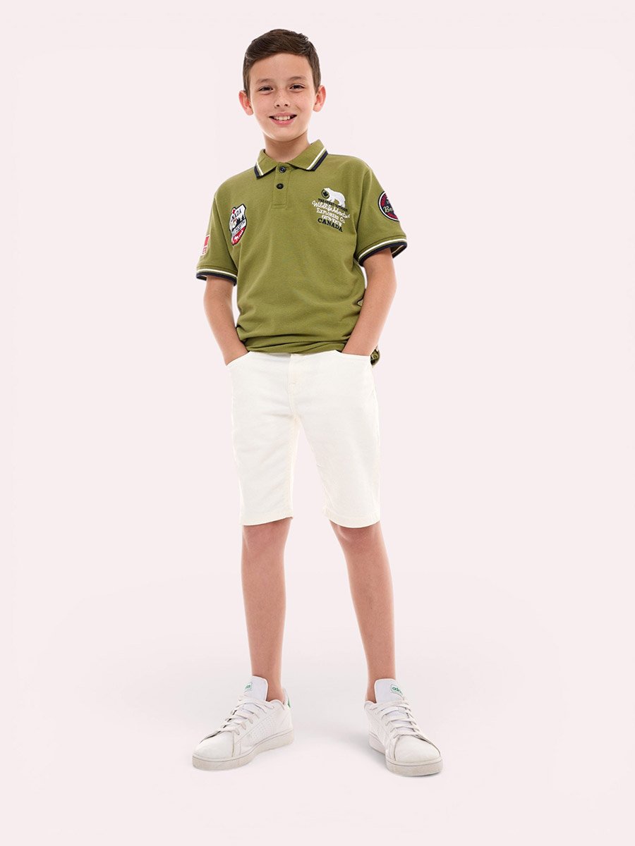 Boys Embroidered Polo T-Shirt