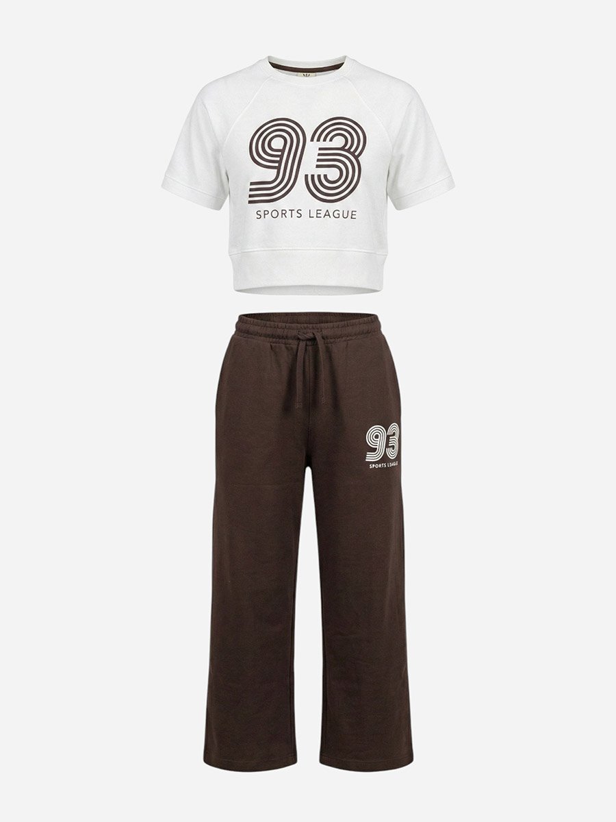 Teen Girls Printed Boxy T-Shirt and Pants Set