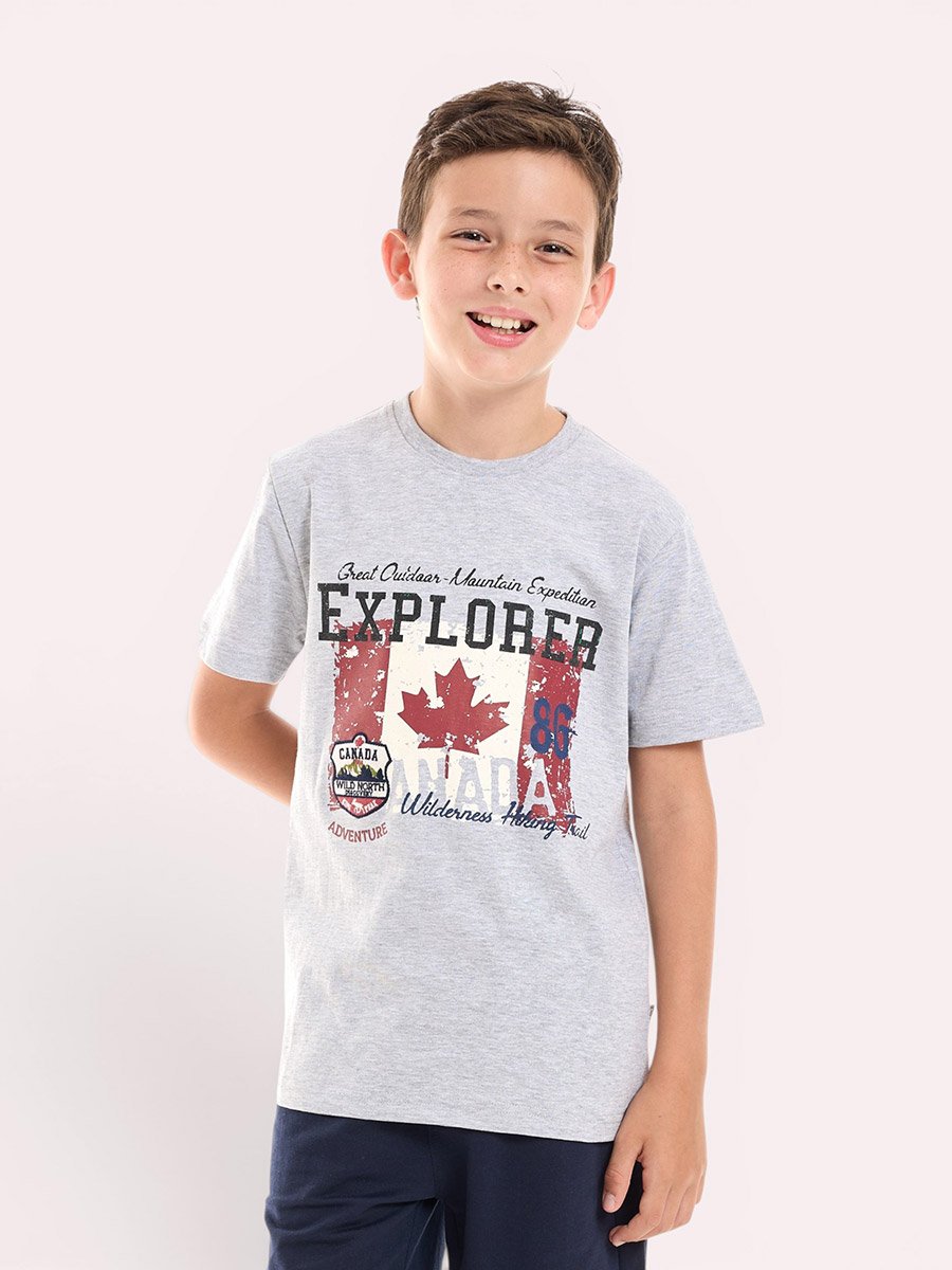 Boys Graphic Print Round Neck T-Shirt