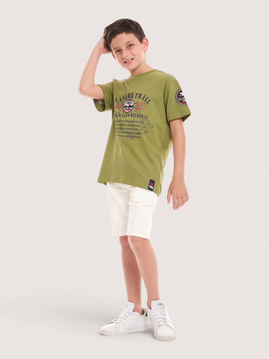Boys Text Print Round Neck T-Shirt