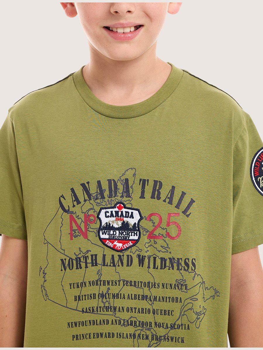 Boys Text Print Round Neck T-Shirt