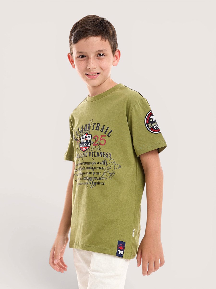 Boys Text Print Round Neck T-Shirt