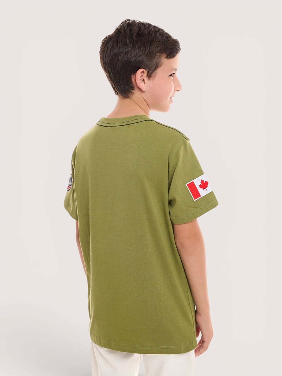 Boys Text Print Round Neck T-Shirt