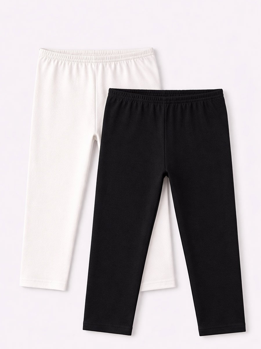 Pack of 2 - Girls Basic Stretch Capri Leggings
