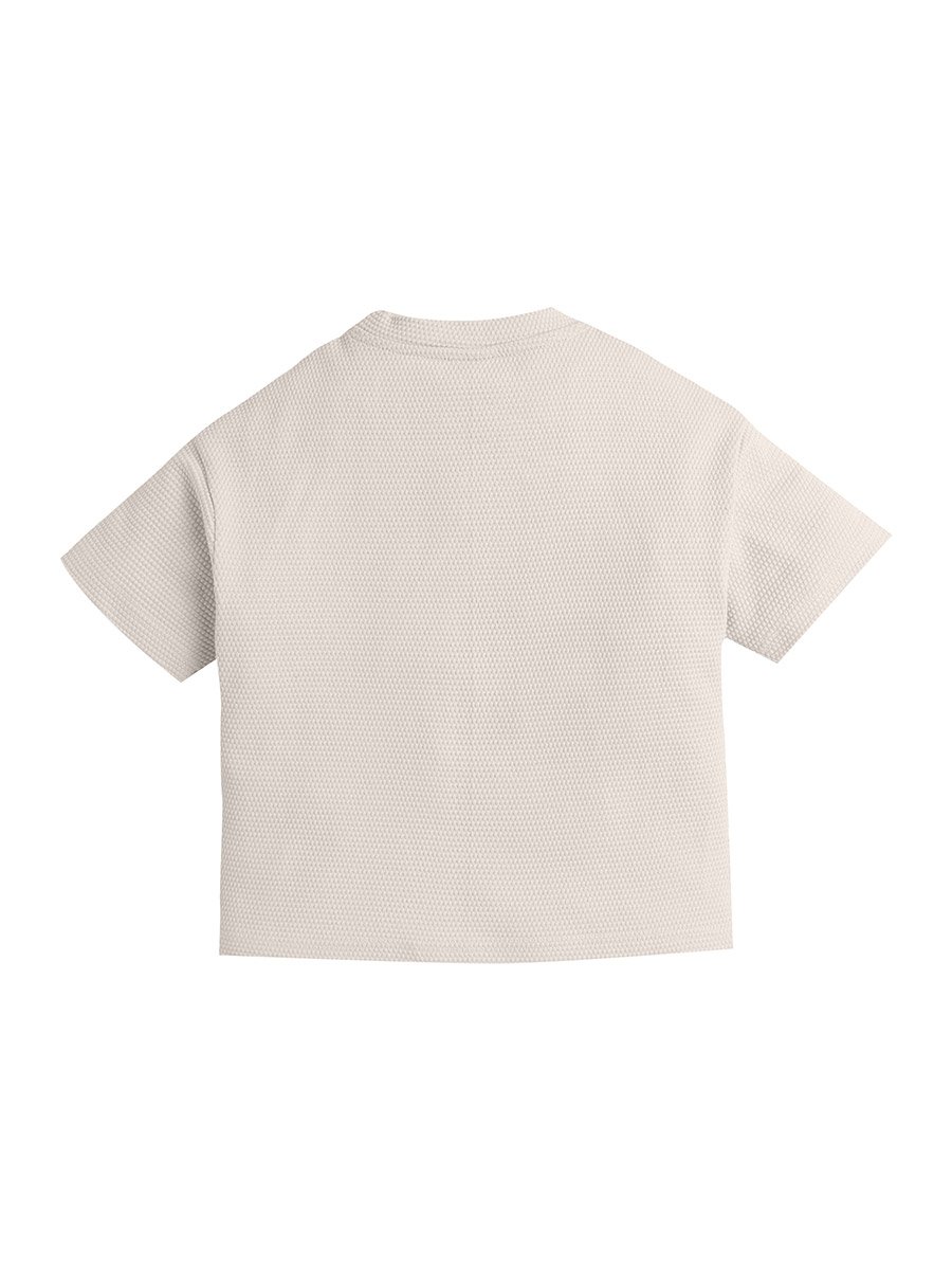 Boys Textured Knit Round Neck T-Shirt