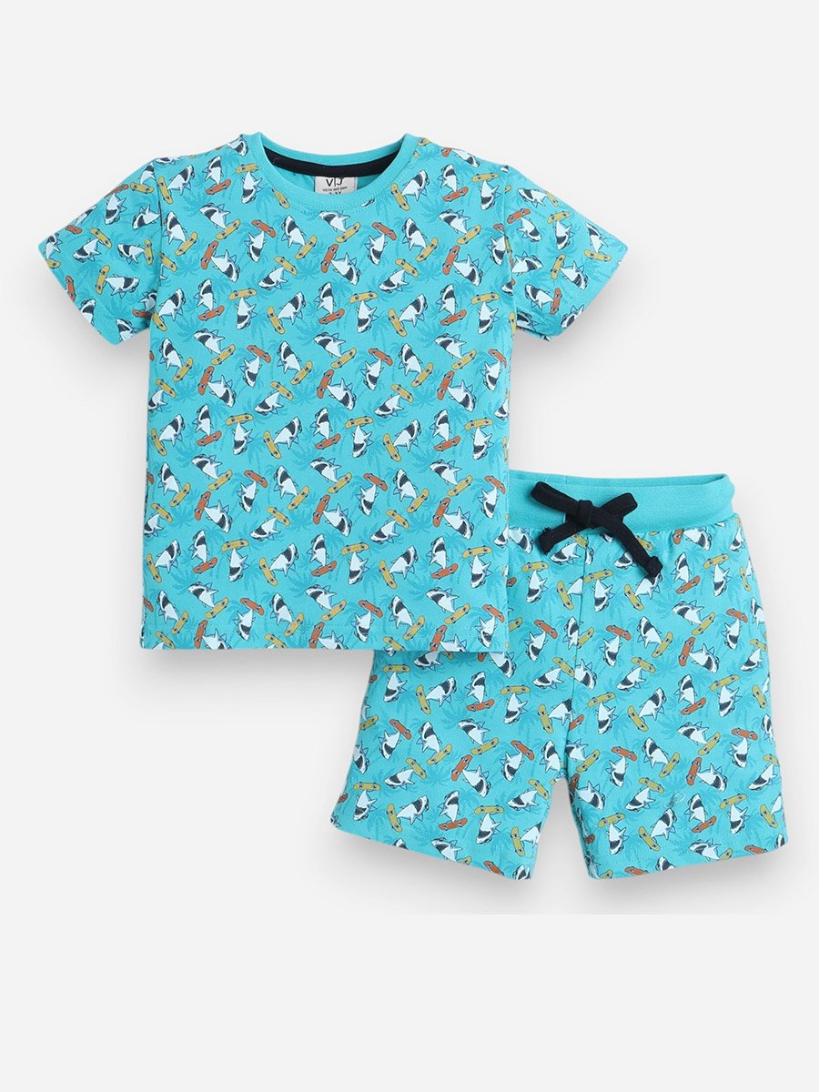 Boys All-Over Print T-Shirt and Shorts Set