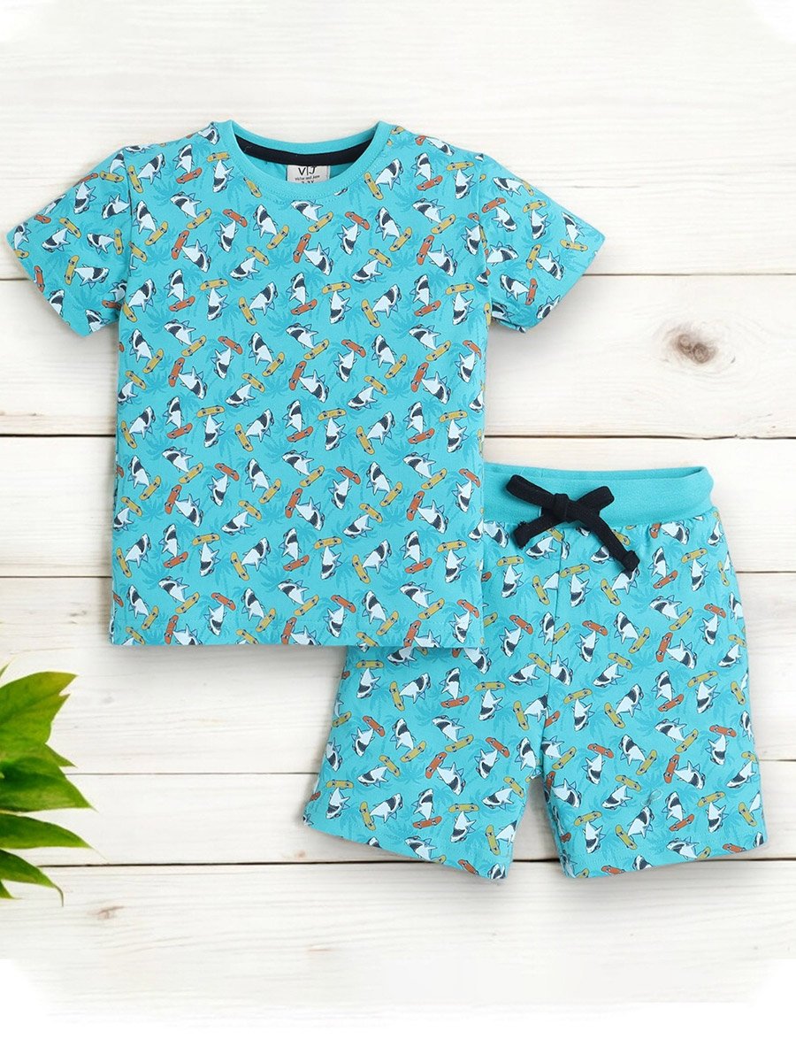 Boys All-Over Print T-Shirt and Shorts Set