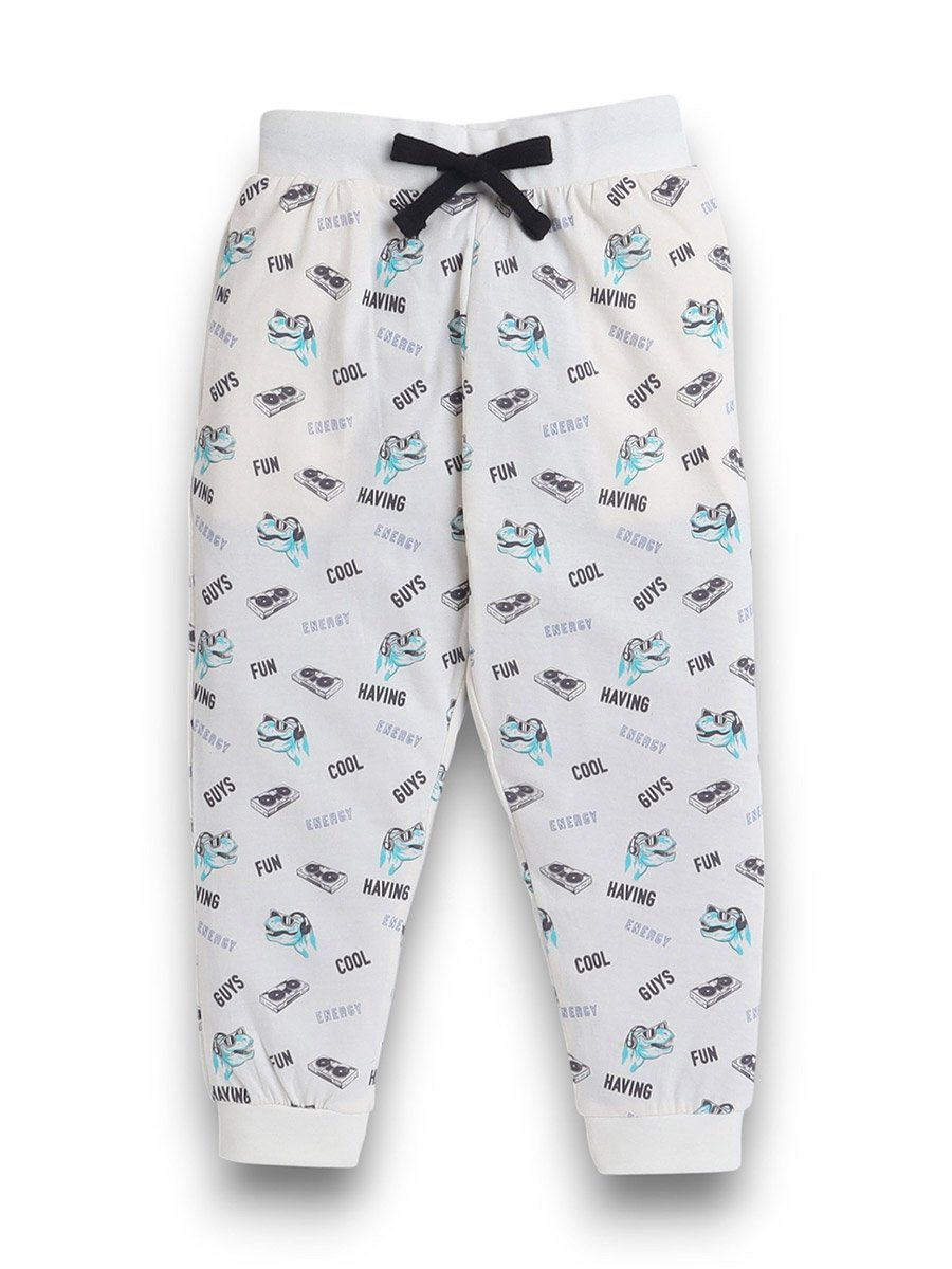 Boys Cotton T-Shirt and All-Over Printed Pyjama Set