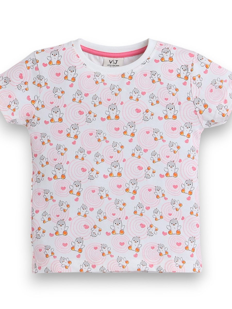 Girls All-Over Print T-Shirt and Pyjama Set