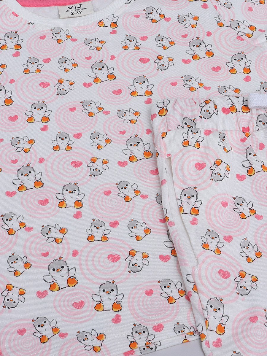 Girls All-Over Print T-Shirt and Pyjama Set