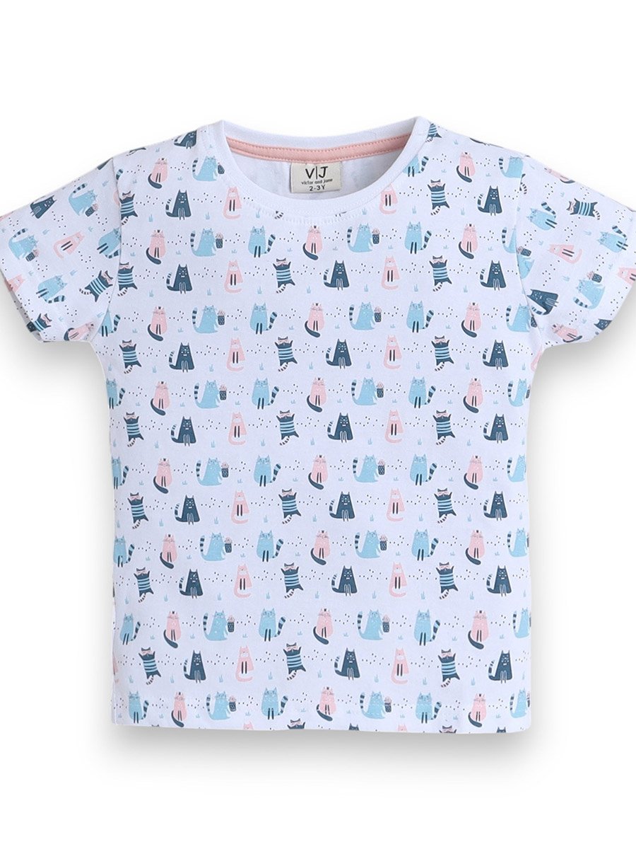 Girls All-Over Print T-Shirt and Pyjama Set