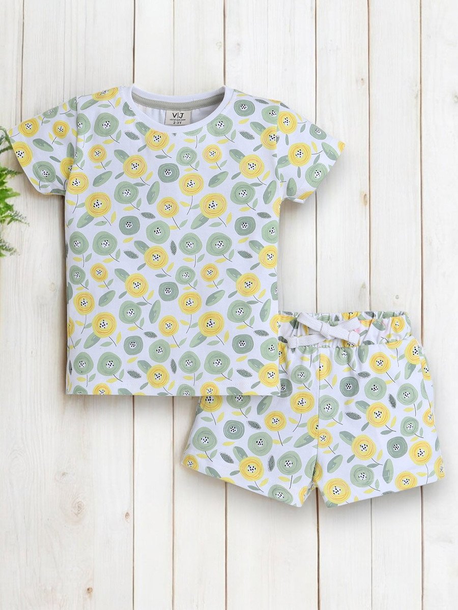 Girls All-Over Print T-Shirt and Shorts Set