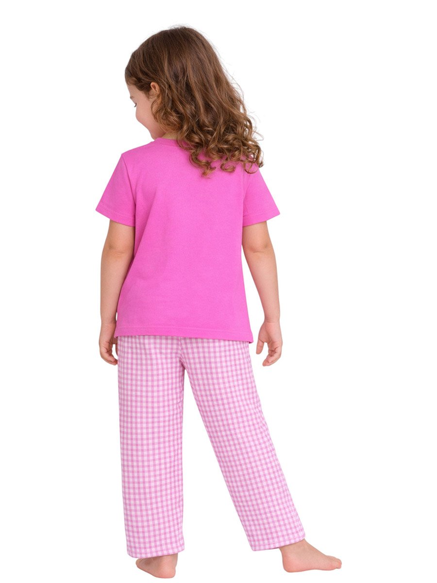 Girls Lemon Graphic T-Shirt and Gingham Pyjama Set